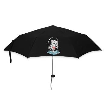 Ours polaire mignon sur patins - Parapluie standard - noir - Devant