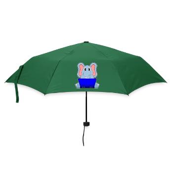 Elefant Laptop - Regenschirm (klein) - Flaschengrün - Vorne