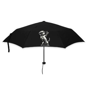 Rock Music Funny Dachshund Dog Concert Design - Umbrella (small) - black - Front