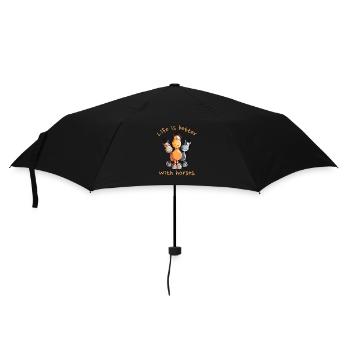 La vie est meilleure avec les chevaux Pferde Cartoon - Parapluie standard - noir - Devant