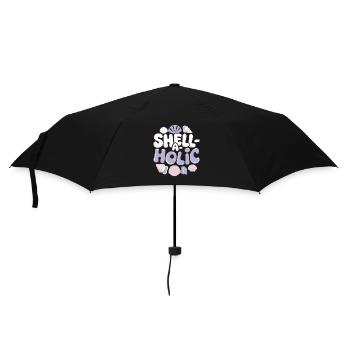 Shell collectors collect marine treasures on the beach - Umbrella (small) - black - Front