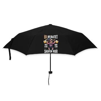 JGA Männer T-Shirt poltern Junggesellenabschied - Regenschirm (klein) - Schwarz - Vorne
