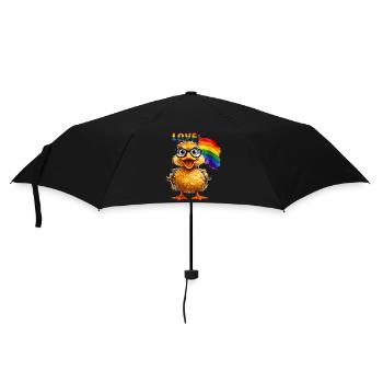 CANARD ARC-EN-CIEL DRAPEAU AMOUR - Parapluie standard - noir - Devant