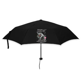 Crazy Rhino on the Edge of Madness Comic Style - Umbrella (small) - black - Front
