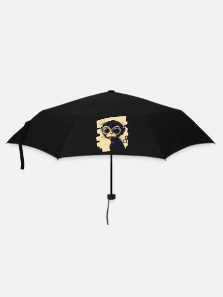 Affe - Regenschirm (klein) - Schwarz