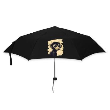 Spinnenaffe Retro - Regenschirm (klein) - Schwarz - Vorne