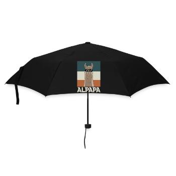 Papa Alpaga Papa Drôle Lama Cadeau de Fête des Pères - Parapluie standard - noir - Devant