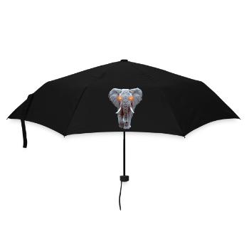 Elefant - Regenschirm (klein) - Schwarz - Vorne