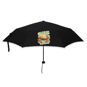 Krabbe Retro - Regenschirm (klein) - Schwarz - Vorne