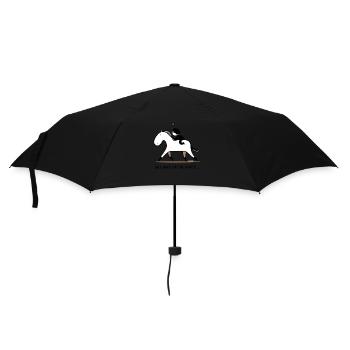 Cute Riding Motif, Back to the Horse - Umbrella (small) - black - Front