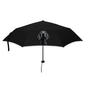 Weimaraner - Regenschirm (klein) - Schwarz - Vorne