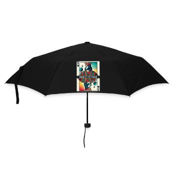 Retro Spielkarte Tischtennis König - Regenschirm (klein) - Schwarz - Vorne