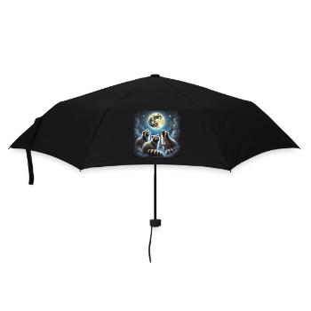 Drei Waschbären heulen zum Mond - Regenschirm (klein) - Schwarz - Vorne