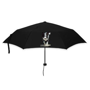 Border Collie - Regenschirm (klein) - Schwarz - Vorne