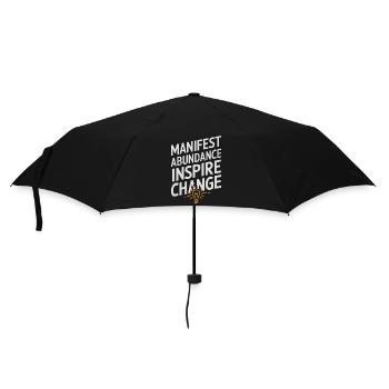 Manifest Abundance Inspire Change Quote - Umbrella (small) - black - Front