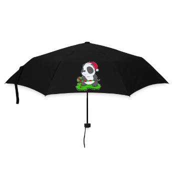 Panda Weihnachten Feldhockey - Regenschirm (klein) - Schwarz - Vorne