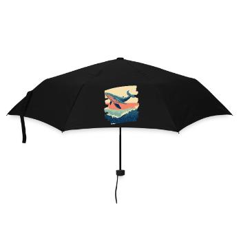 Whale Retro - Umbrella (small) - black - Front