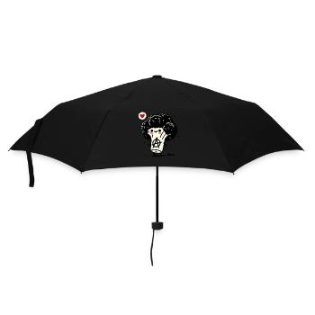 lustiger Gemüse-Anarcho-Brokkoli-Punk - Regenschirm (klein) - Schwarz - Vorne
