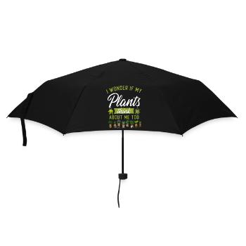 Plant Lover Gardening I Wonder If - Regenschirm (klein) - Schwarz - Vorne