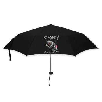 Crazy but Awesome Nashorn Comic Stil - Regenschirm (klein) - Schwarz - Vorne