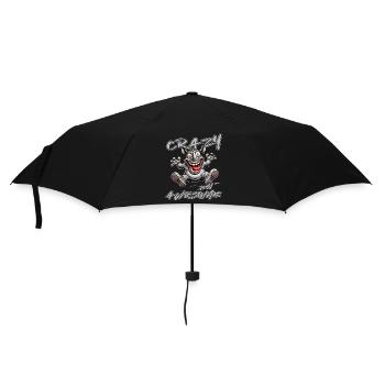 Crazy but Awesome Nashorn Comic Stil - Regenschirm (klein) - Schwarz - Vorne