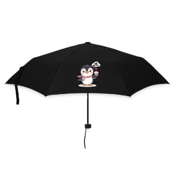 Pingouin pense à cupcakes motif sucré - Parapluie standard - noir - Devant