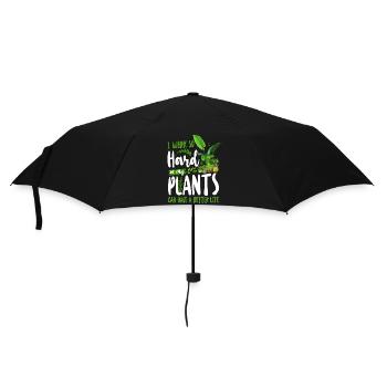 Plant Lover Gardening I Work Hard - Umbrella (small) - black - Front