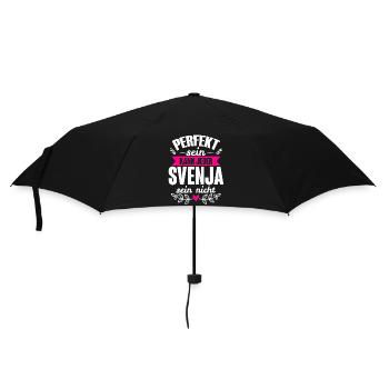 Svenja - Perfekt Sein Kann Jeder Svenja Nicht - Regenschirm (klein) - Schwarz - Vorne