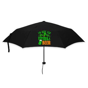 I'm here for titties & beer - Umbrella (small) - black - Front