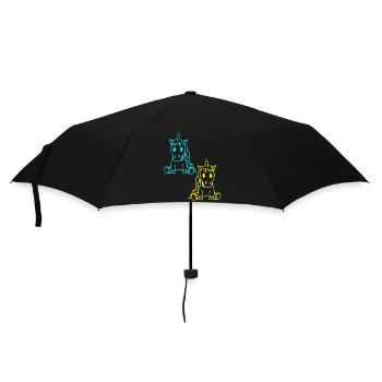 Licorne Rétro Vintage des années 80 des années 90 Licornes Cheval - Parapluie standard - noir - Devant