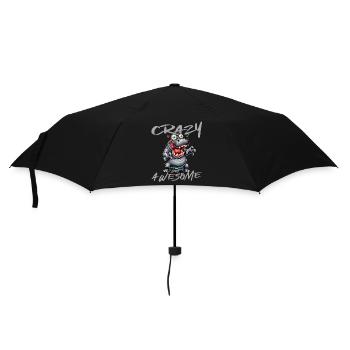 Crazy but Awesome Nilpferd Comic Stil - Regenschirm (klein) - Schwarz - Vorne