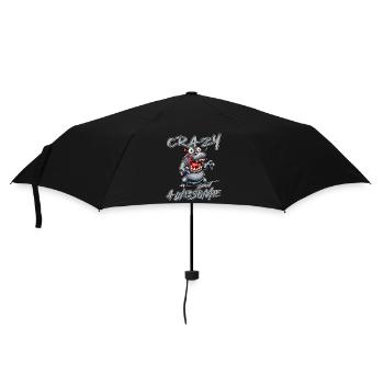 Crazy but Awesome Nilpferd Comic Stil - Regenschirm (klein) - Schwarz - Vorne