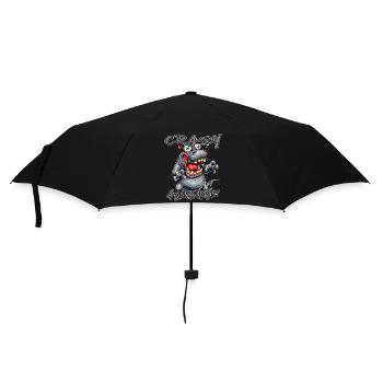 Crazy but Awesome Nilpferd Comic Stil - Regenschirm (klein) - Schwarz - Vorne