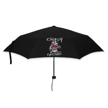 Crazy but Awesome Nilpferd Comic Stil - Regenschirm (klein) - Schwarz - Vorne