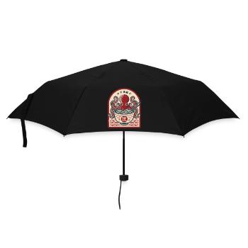Ramen Noodles Ukiyo-e Octopus Retro Japan - Umbrella (small) - black - Front
