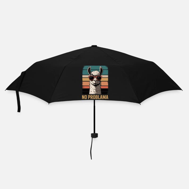 No Problama Llama - Regenschirm (klein) - Schwarz