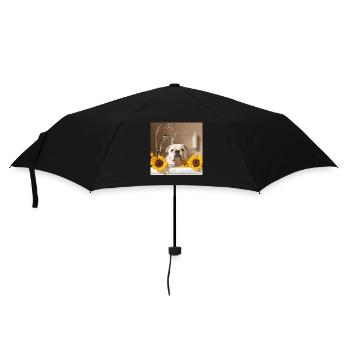 Bulldogge - Regenschirm (klein) - Schwarz - Vorne