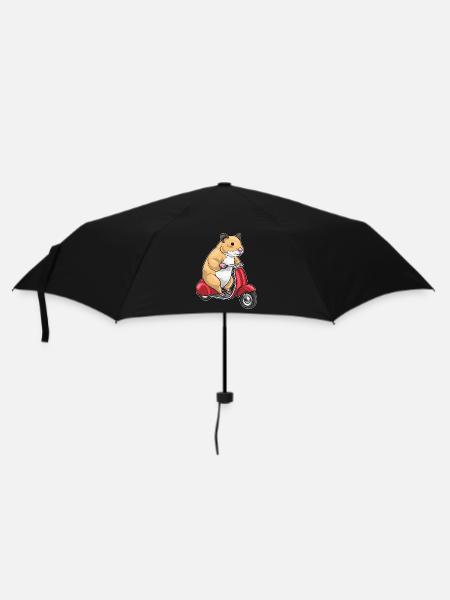 Hamster Motorroller - Regenschirm (klein) - Schwarz