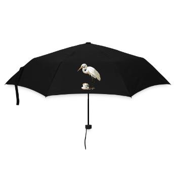 Reiher Vogel Kaffee - Regenschirm (klein) - Schwarz - Vorne