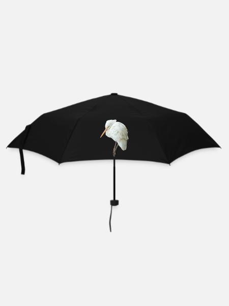 Reiher Vogel - Regenschirm (klein) - Schwarz