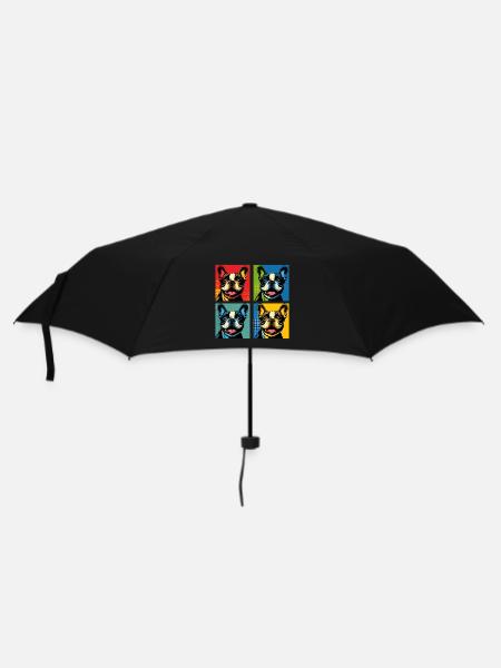 Frenchie Pop Art Bubbles, Pancake, Chonk, Nibbles - Umbrella (small) - black