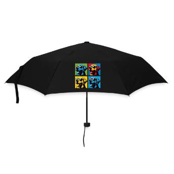 Lab Love Pop, Kumpel, Marshmallow, Teddy, Glücklich - Regenschirm (klein) - Schwarz - Vorne