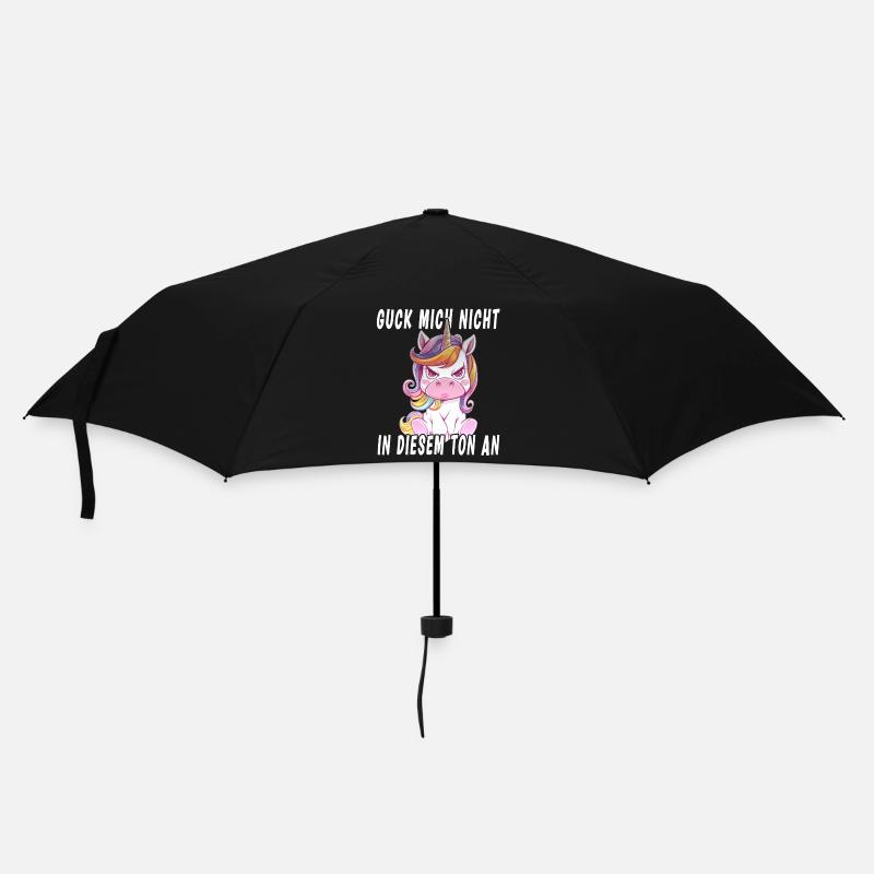 Guck Mich Nicht In Diesem Ton An Einhorn - Regenschirm (klein) - Schwarz