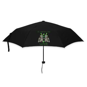 St. Patrick's Day Love - Skeleton Hearts Design - Umbrella (small) - black - Front