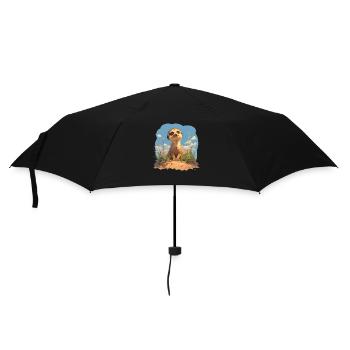 Meerkat Erdmännchen - Regenschirm (klein) - Schwarz - Vorne