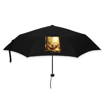 Hund - Regenschirm (klein) - Schwarz - Vorne