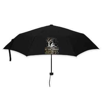 Ich bevorzuge meine eigene Gesellschaft, ich bin ausgezeichnet darin - Regenschirm (klein) - Schwarz - Vorne