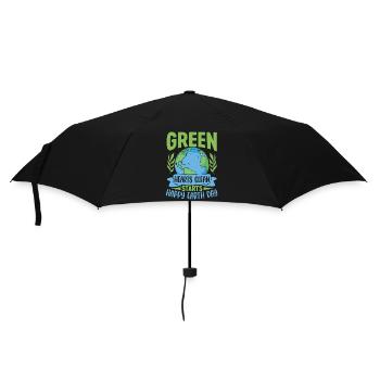 Green Hearts clean starts happy earth day - Umbrella (small) - black - Front