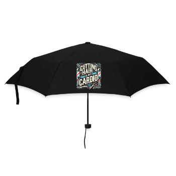 Haare schneiden ist mein Training - Regenschirm (klein) - Schwarz - Vorne