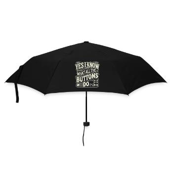 Ja, ich weiß, was die Knöpfe bedeuten - Regenschirm (klein) - Schwarz - Vorne